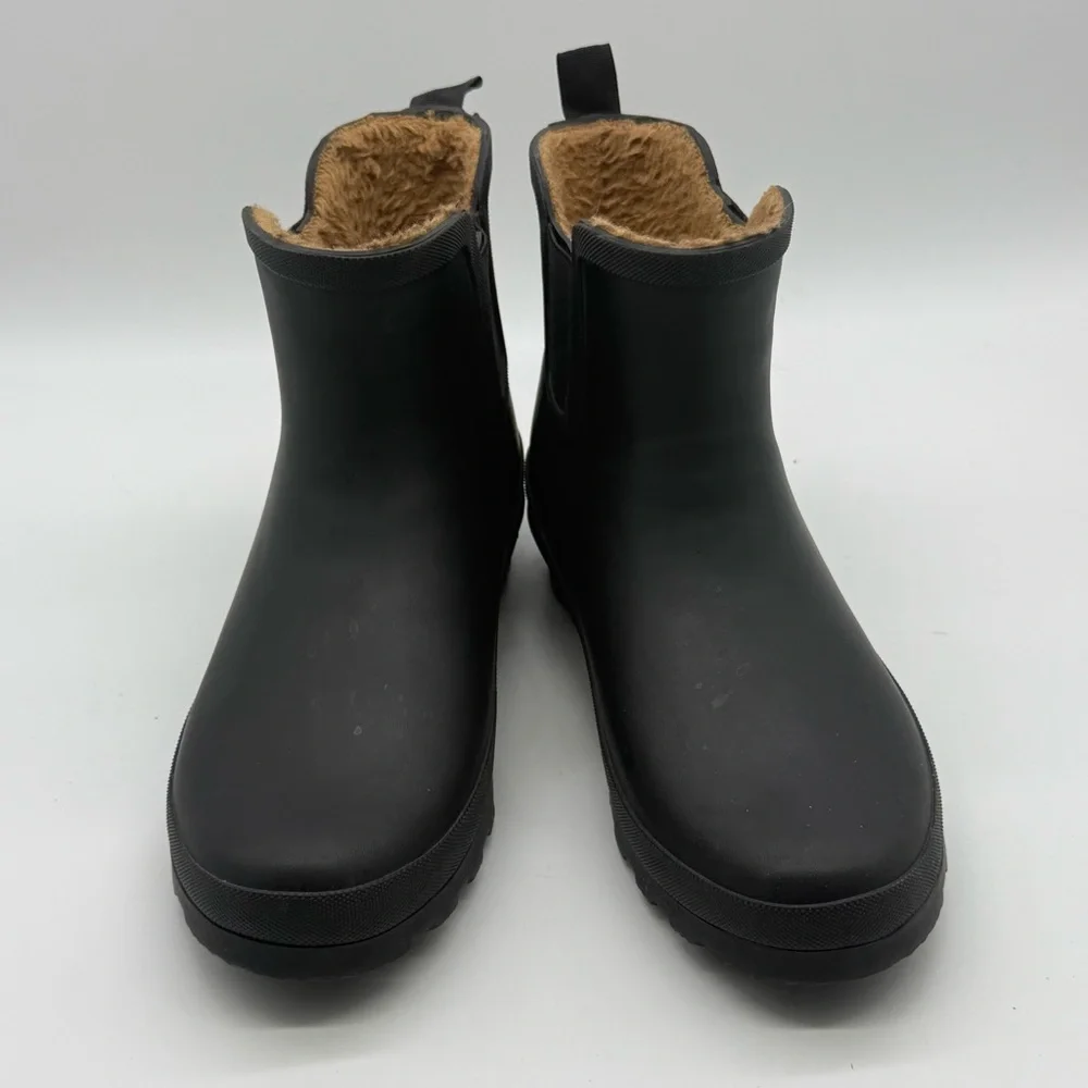 Chooka Classic Chelsea Rubber Boots Women's 8 Black High Top Shearling Lined